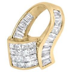 14k Yellow Gold 2.0 Cttw Diamond Art Deco Inspired Pendant Necklace