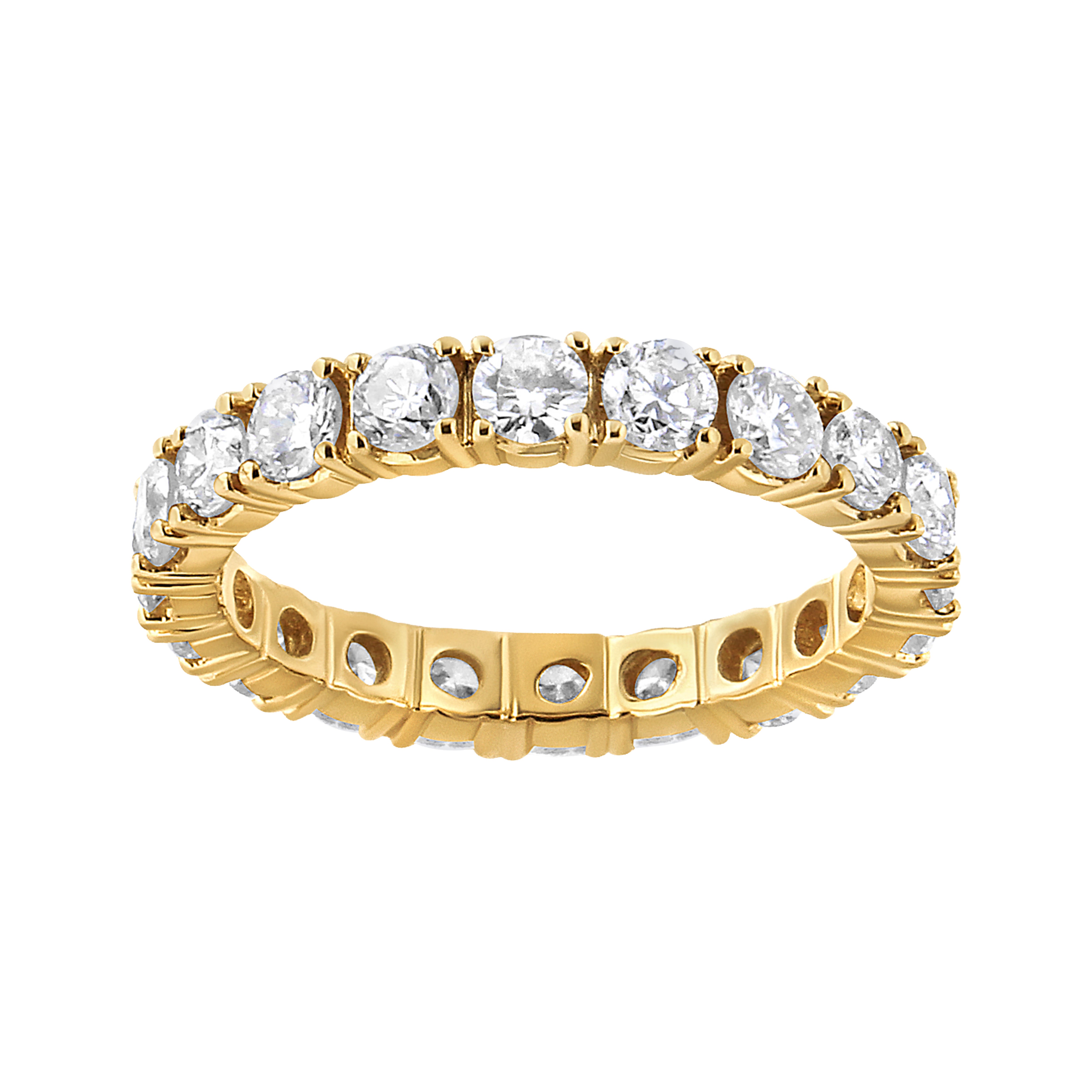Bracelet d'éternité en or jaune 14 carats 2.0 Cttw diamant rond partagé serti à l'aiguille