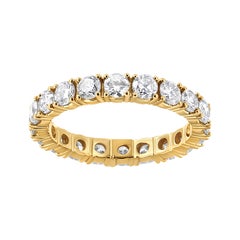 14K Gelbgold 2,0 Karat Gesamtkaratgewicht Shared Prong Set Rundschliff Diamant Ewigkeitsring