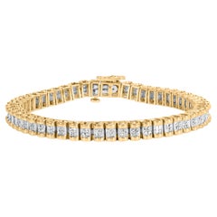 14K Yellow Gold 2.00 Carat Princess-Cut Diamond Classic Link Bracelet