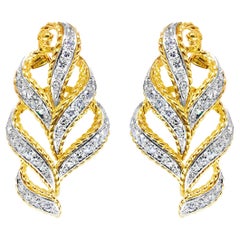 Pendientes de oro amarillo de 14 quilates, diamantes VS/G de 2,00 quilates