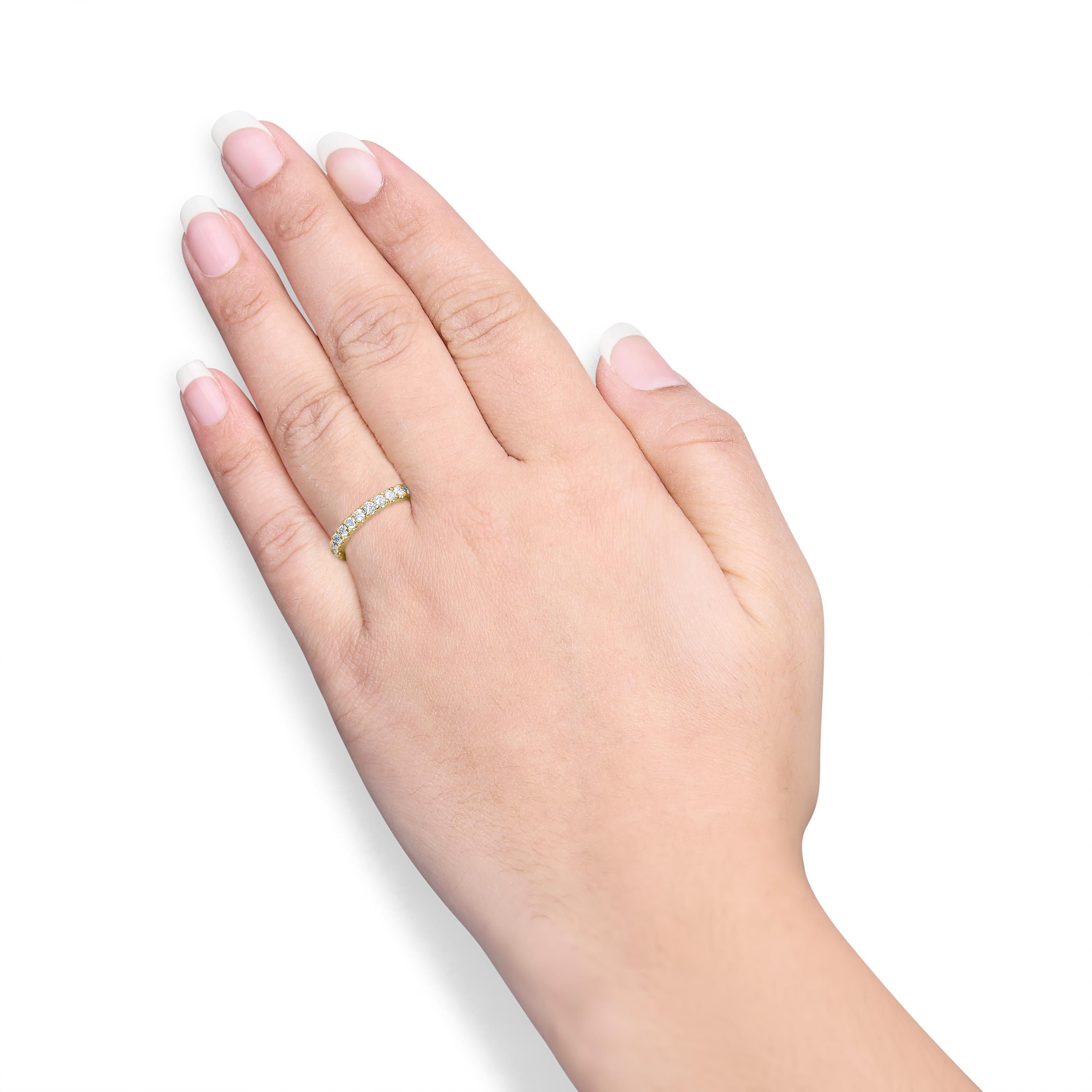 14K Yellow Gold 2.00 Cttw Shared Prong Set Round Diamond Eternity Band Ring 6