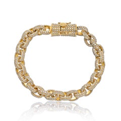 14K Yellow Gold 20.00cts Chunky Diamond Link Bracelet