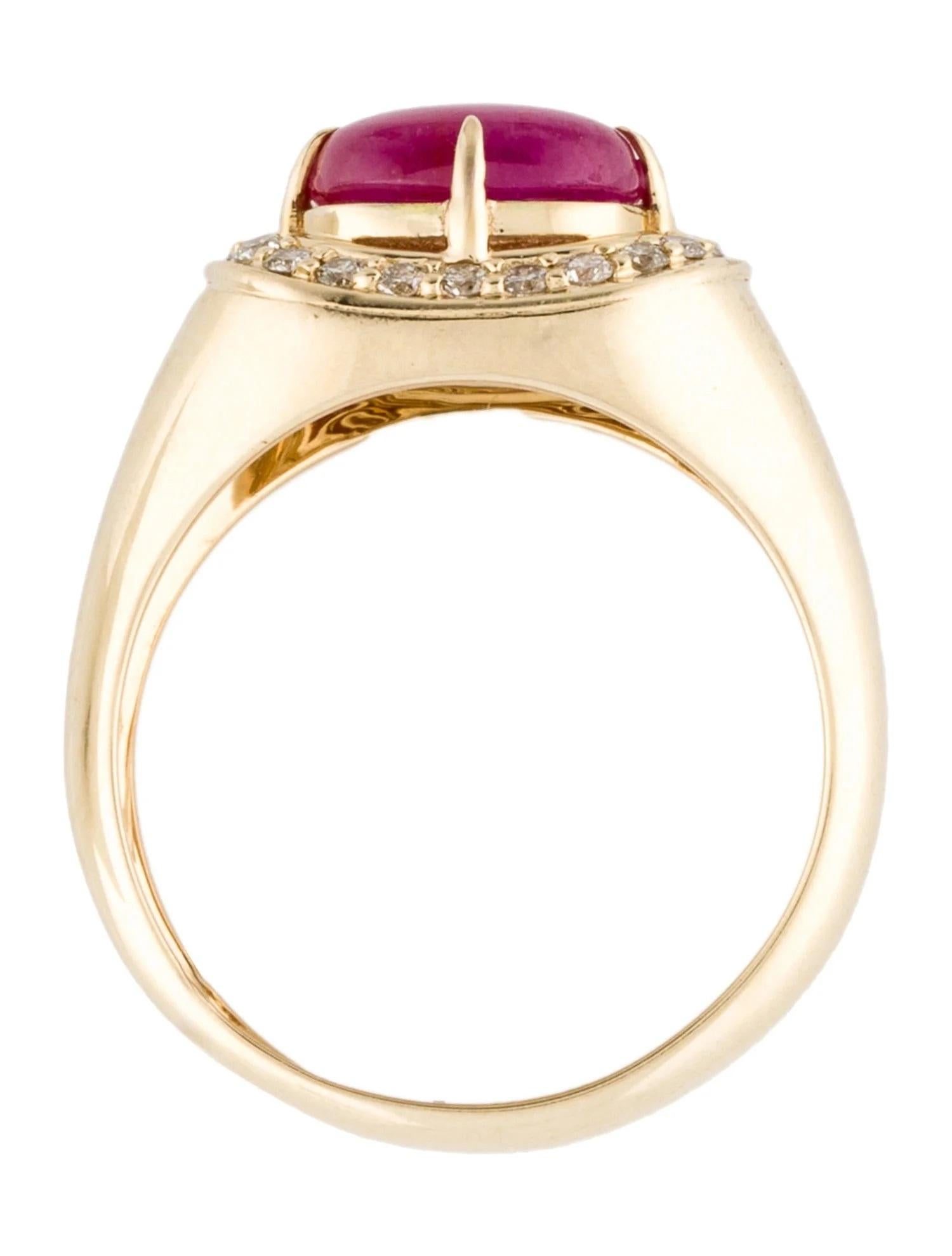 14K Yellow Gold 2.00ct Cushion Ruby & Diamond Cocktail Ring, Size 7 In New Condition For Sale In Holtsville, NY
