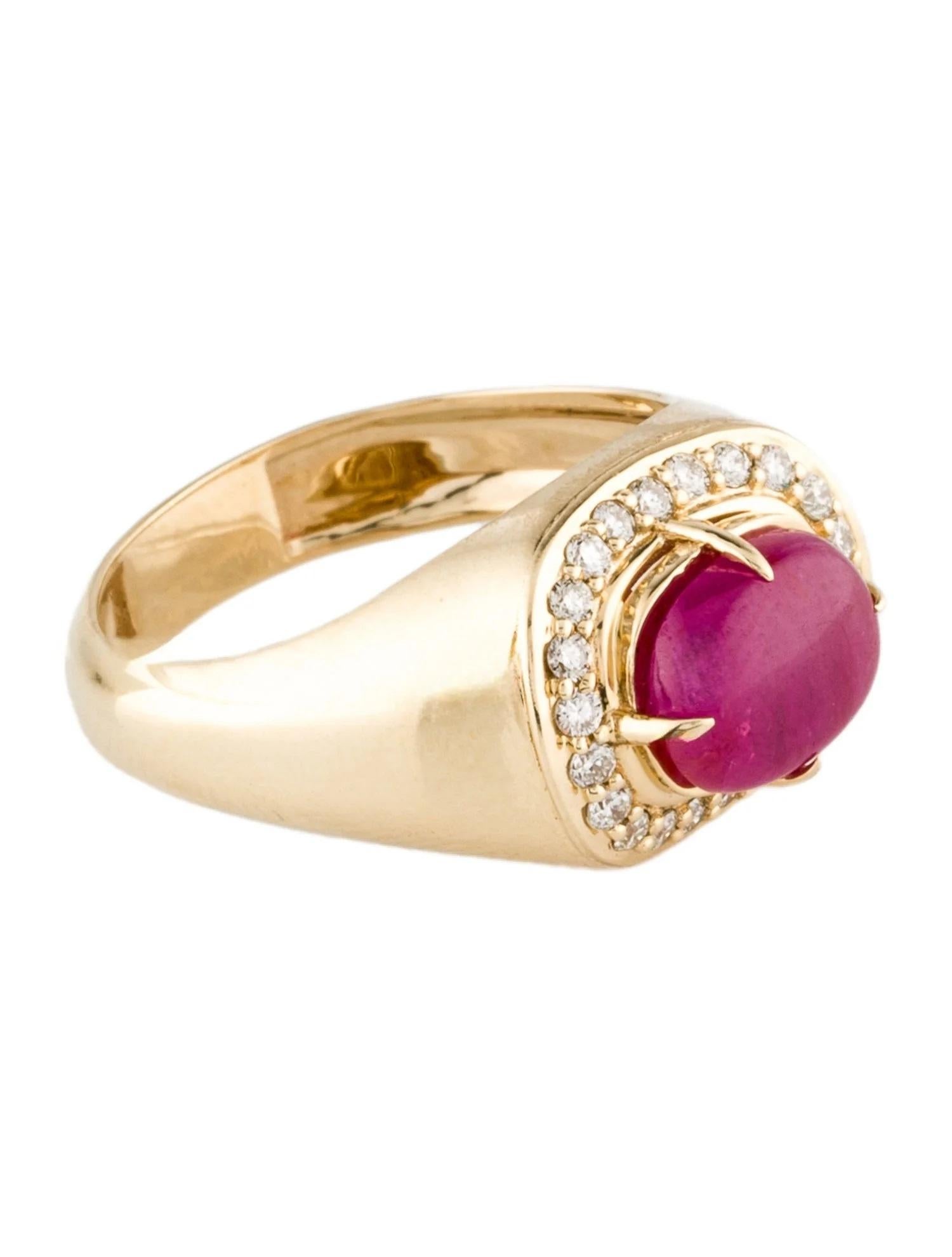 Anillo de cóctel de oro amarillo de 14 quilates con rubí y diamantes de 2,00 ct, talla 7