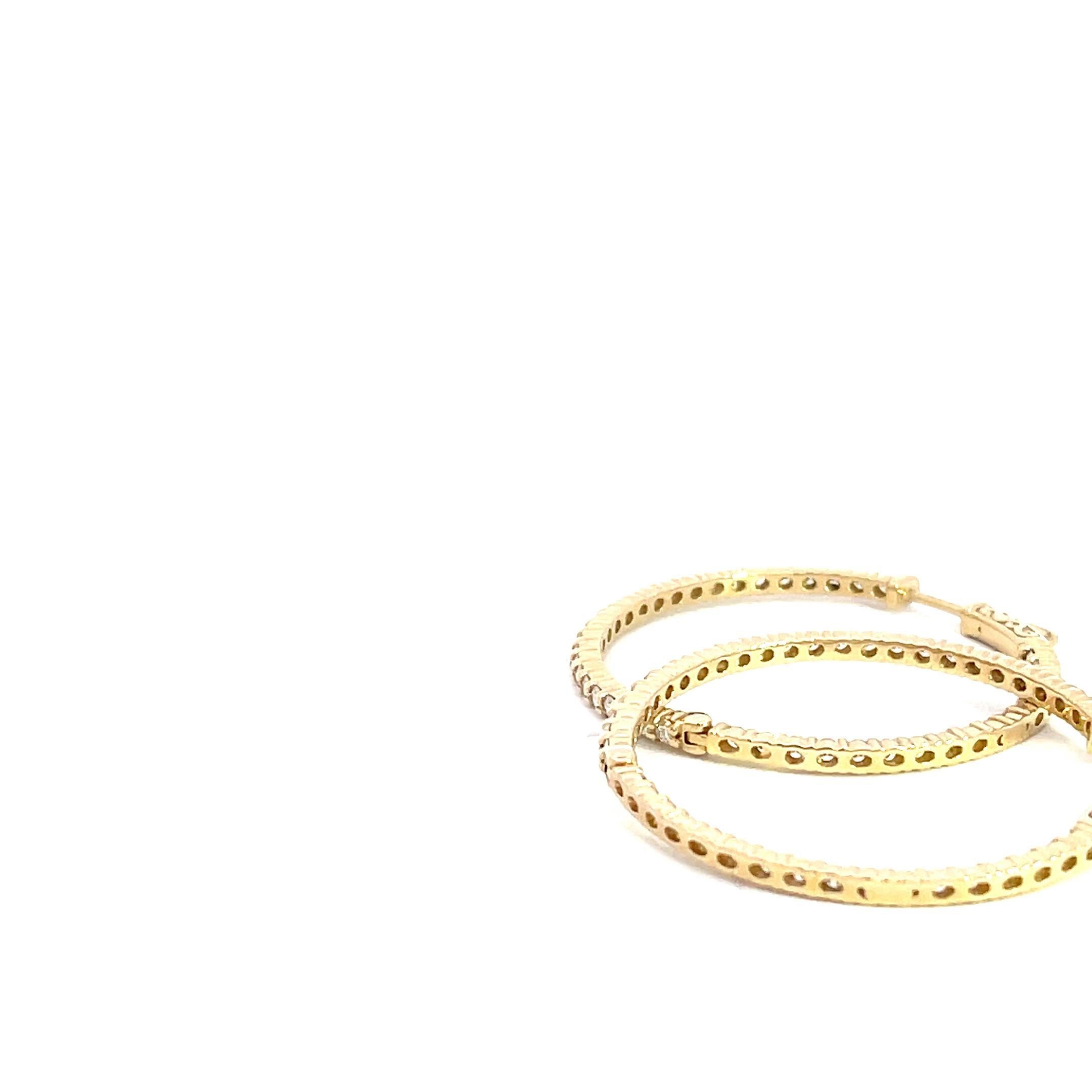 14K Gelbgold 2,00ctw Diamant-Ohrringe mit In- und Out-Diamant im Zustand „Neu“ im Angebot in New York, NY