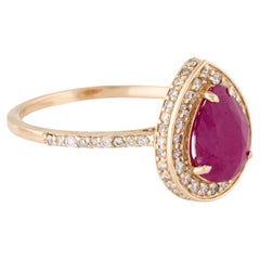 14K Yellow Gold 2.01ct Ruby 
Diamond Cocktail Ring Size 6.75