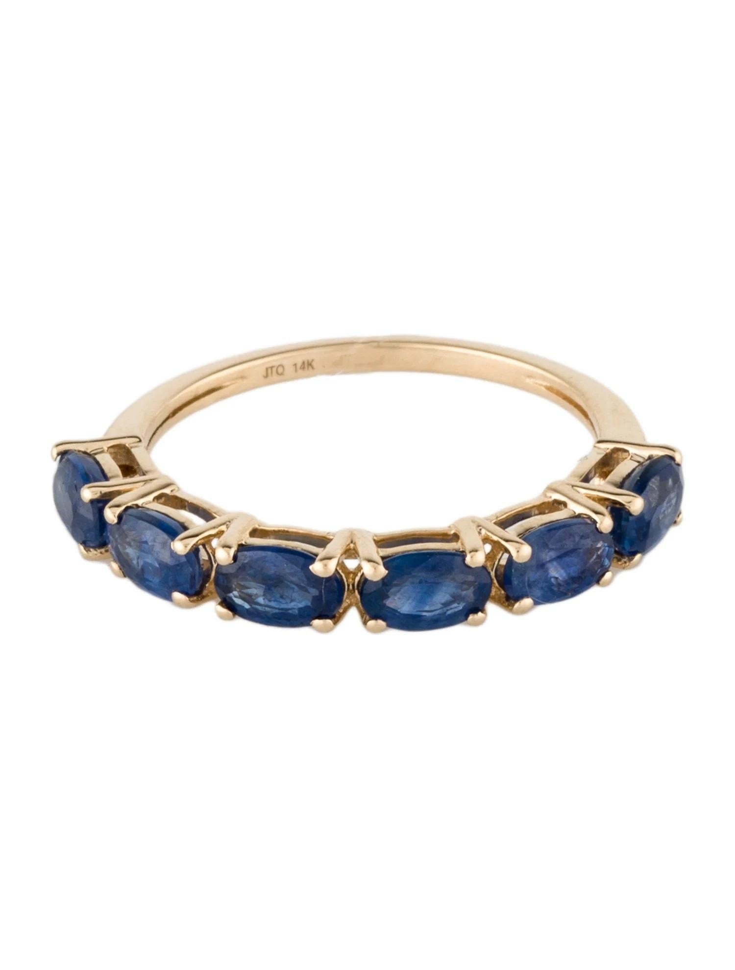 Artiste Bague jonc en or jaune 14 carats avec saphir ovale de 2,01 carats, taille 6,5 en vente