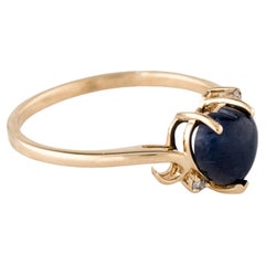 14K Yellow Gold 2.05ctw Heart-Shaped Sapphire & Diamond Cocktail Ring, Size 8
