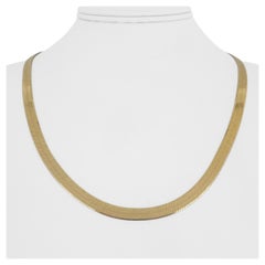 Collana a spina di pesce in oro giallo 14k 20,5 g con spessore di 5 mm