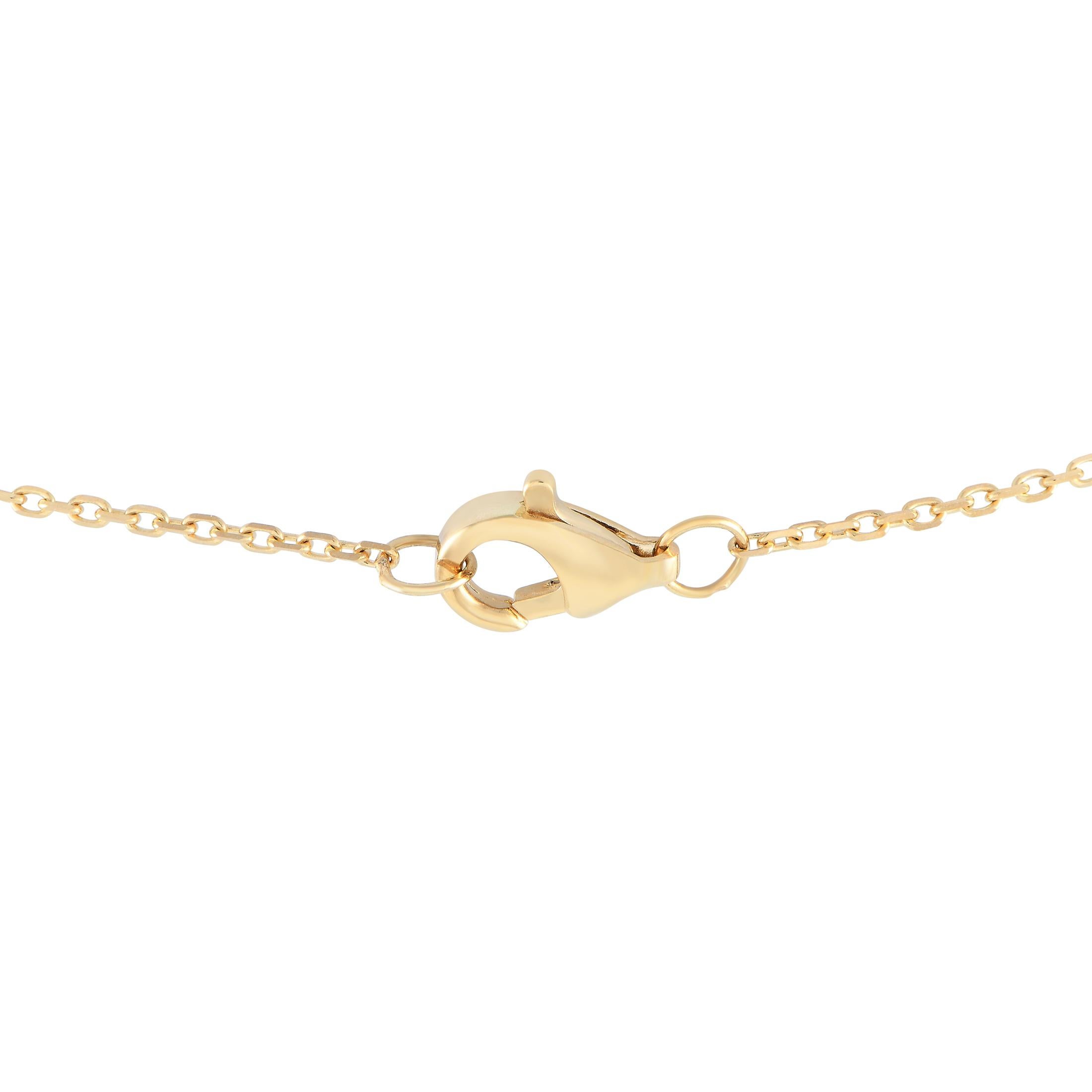 Round Cut 14K Yellow Gold 2.0ct Diamond Necklace