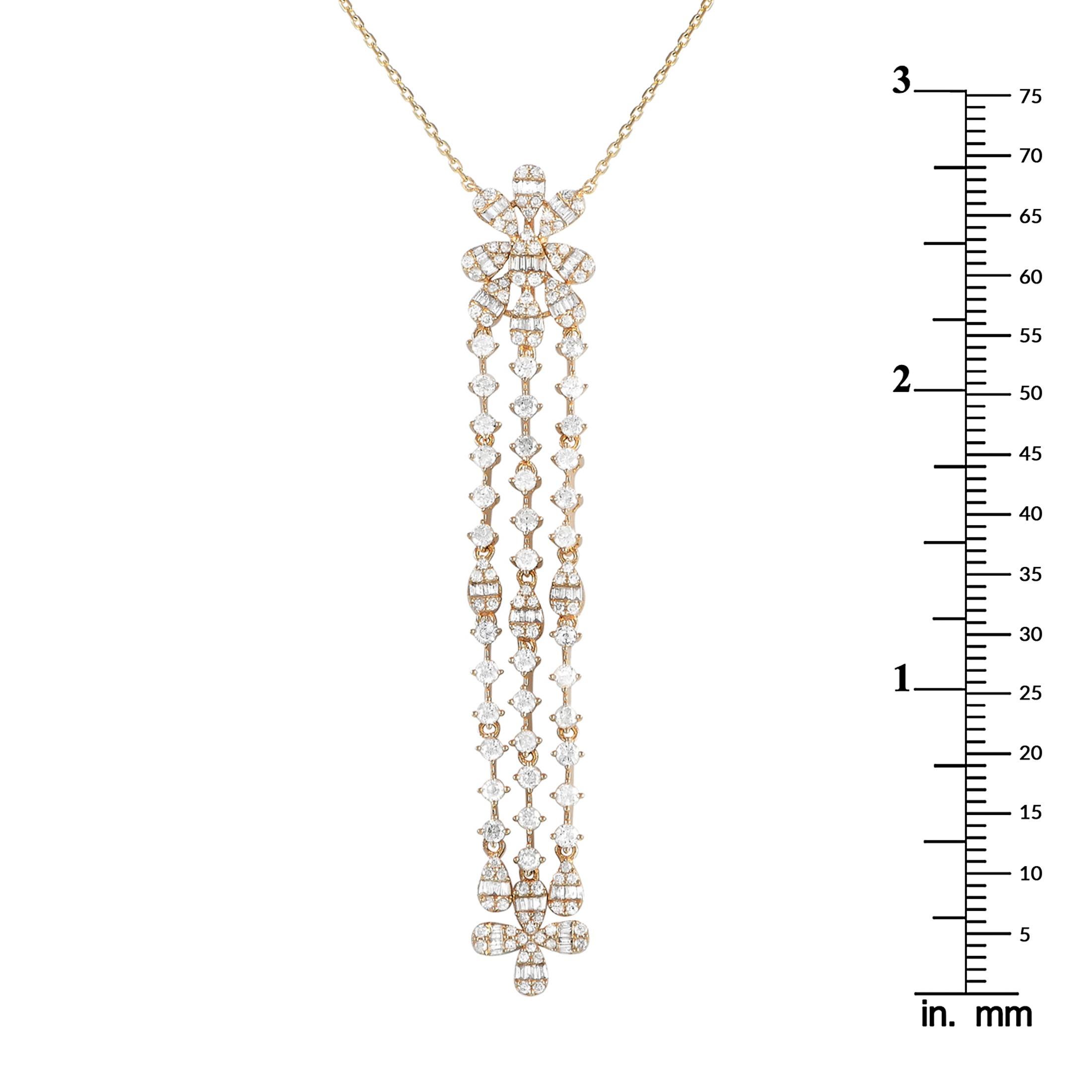 14K Yellow Gold 2.0ct Diamond Necklace In New Condition In Southampton, PA
