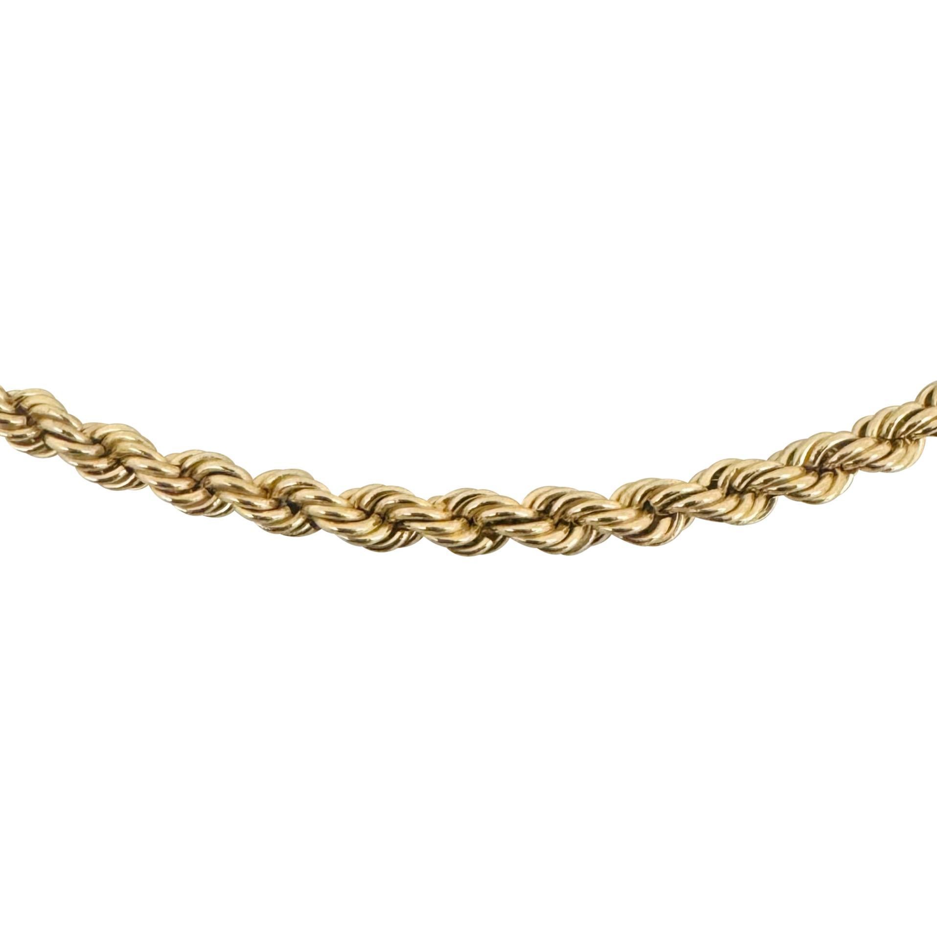 14k Yellow Gold 20g Vintage 4.5mm Rope Chain Necklace 20