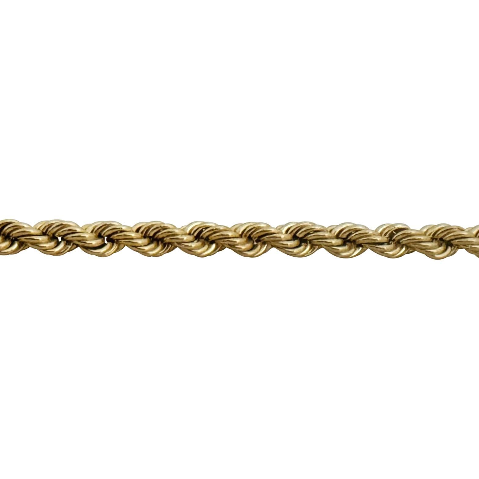 Women's 14k Yellow Gold 20g Vintage 4.5mm Rope Chain Necklace 20