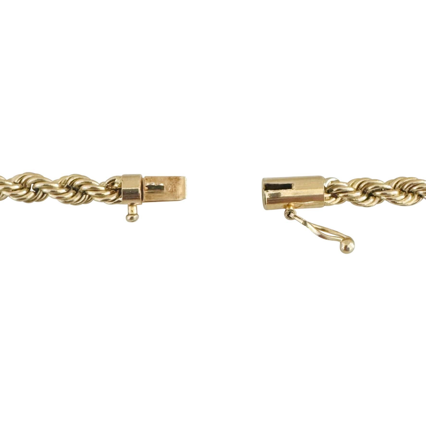 14k Yellow Gold 20g Vintage 4.5mm Rope Chain Necklace 20