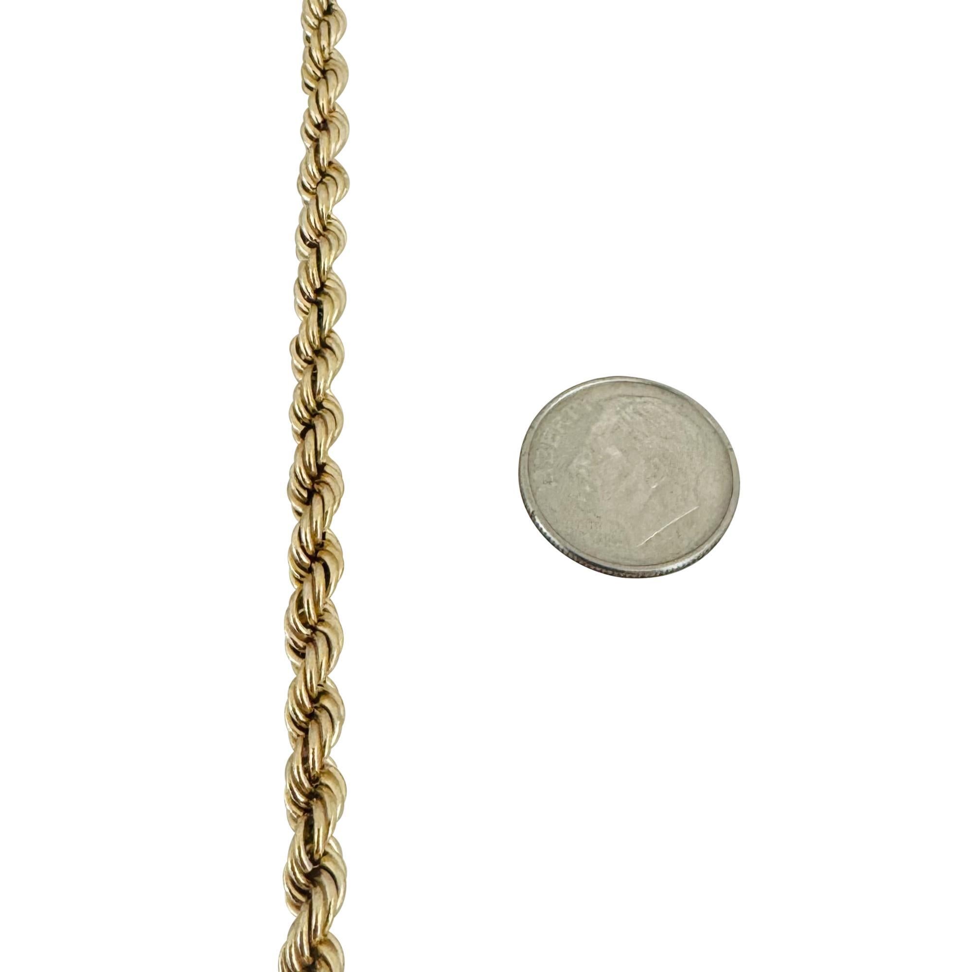 14k Yellow Gold 20g Vintage 4.5mm Rope Chain Necklace 20