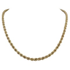 14k Yellow Gold 20g Vintage 4.5mm Rope Chain Necklace 20"