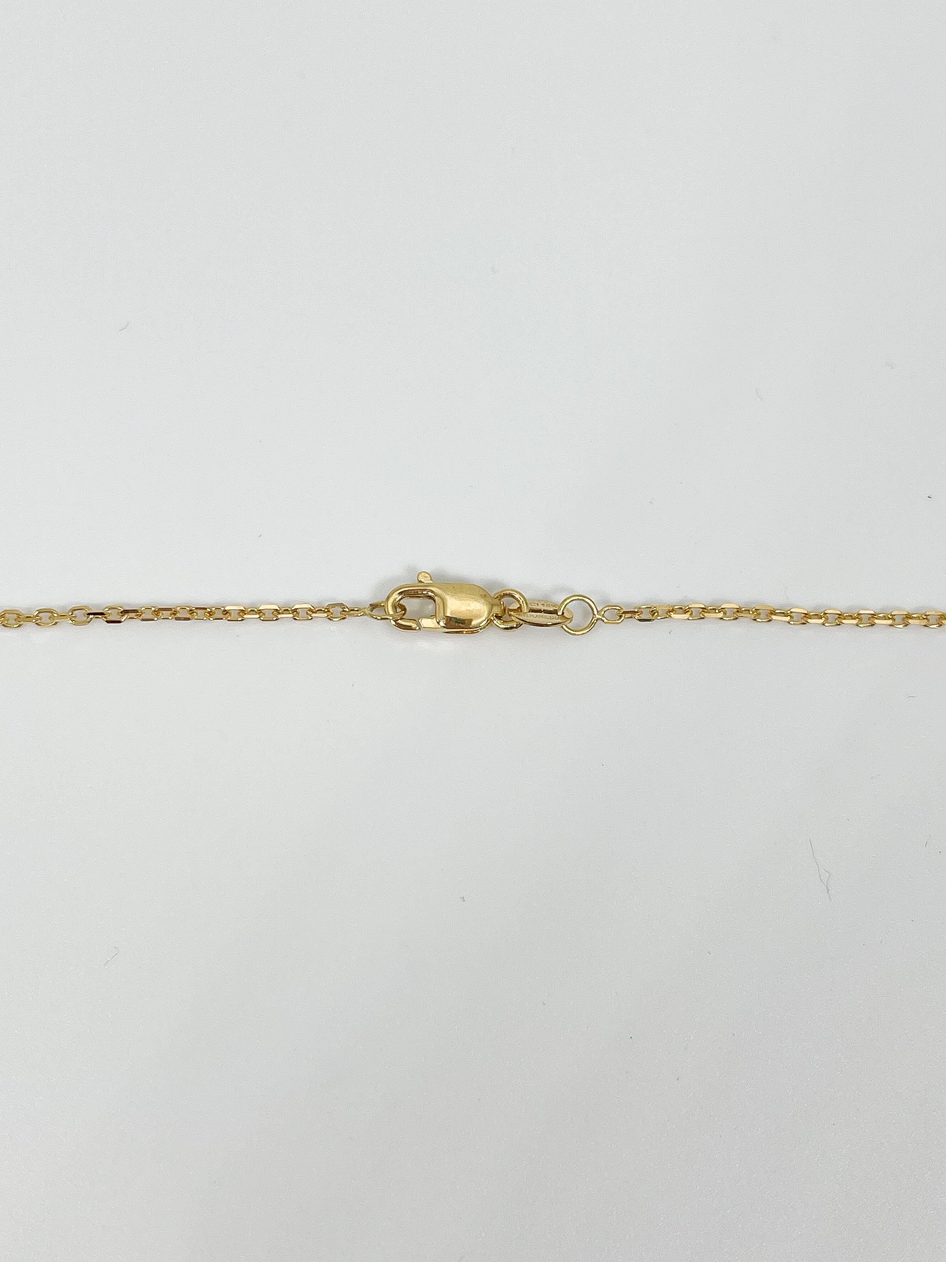 Women's 14K Yellow Gold .21 CTW Diamond Hamsa Necklace For Sale