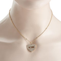 14K Yellow Gold 2.10ct Diamond Pav Heart Necklace