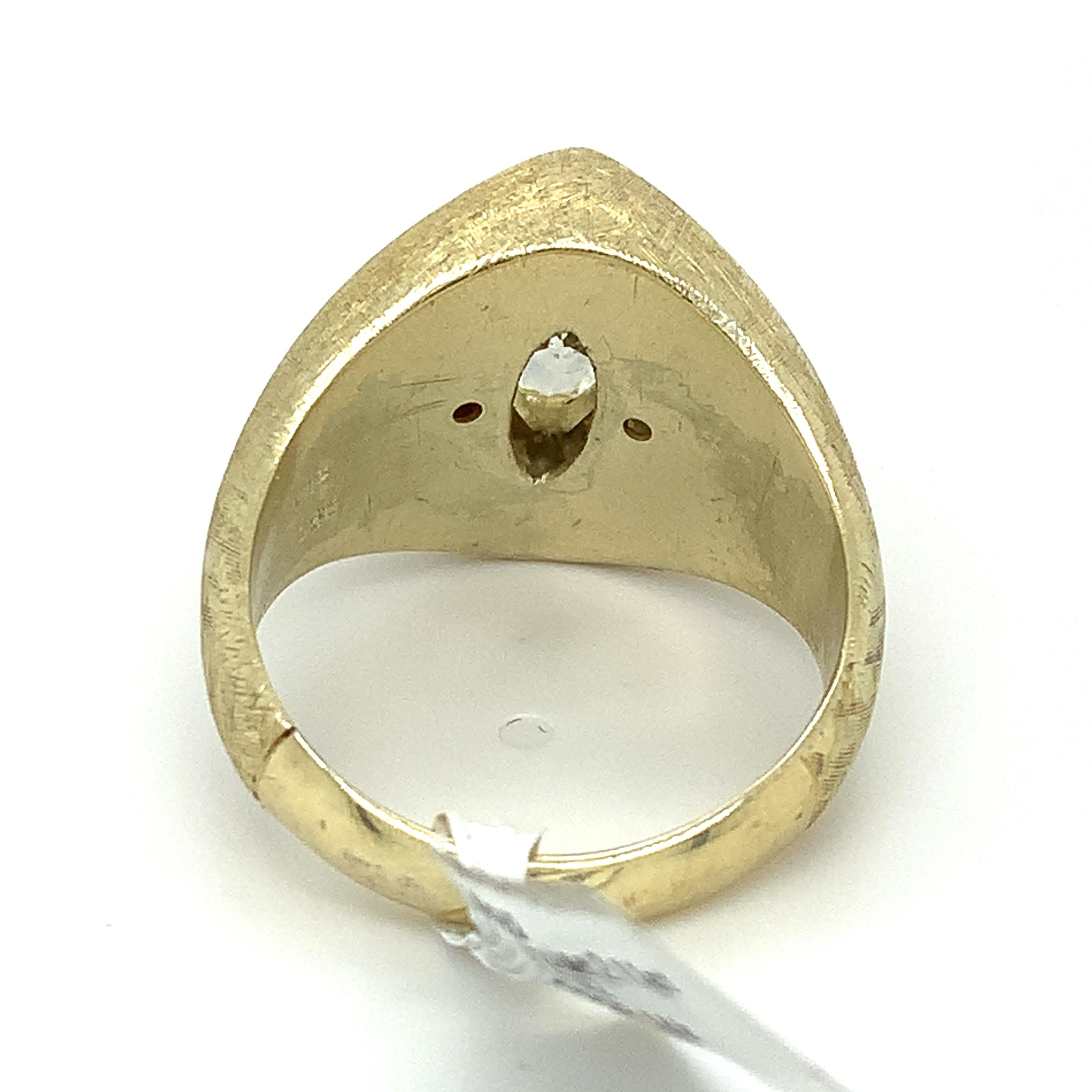 14k Yellow Gold 2.11CT Marquise Cut Diamond W/ Round Diamond Crosshatch Ring 2
