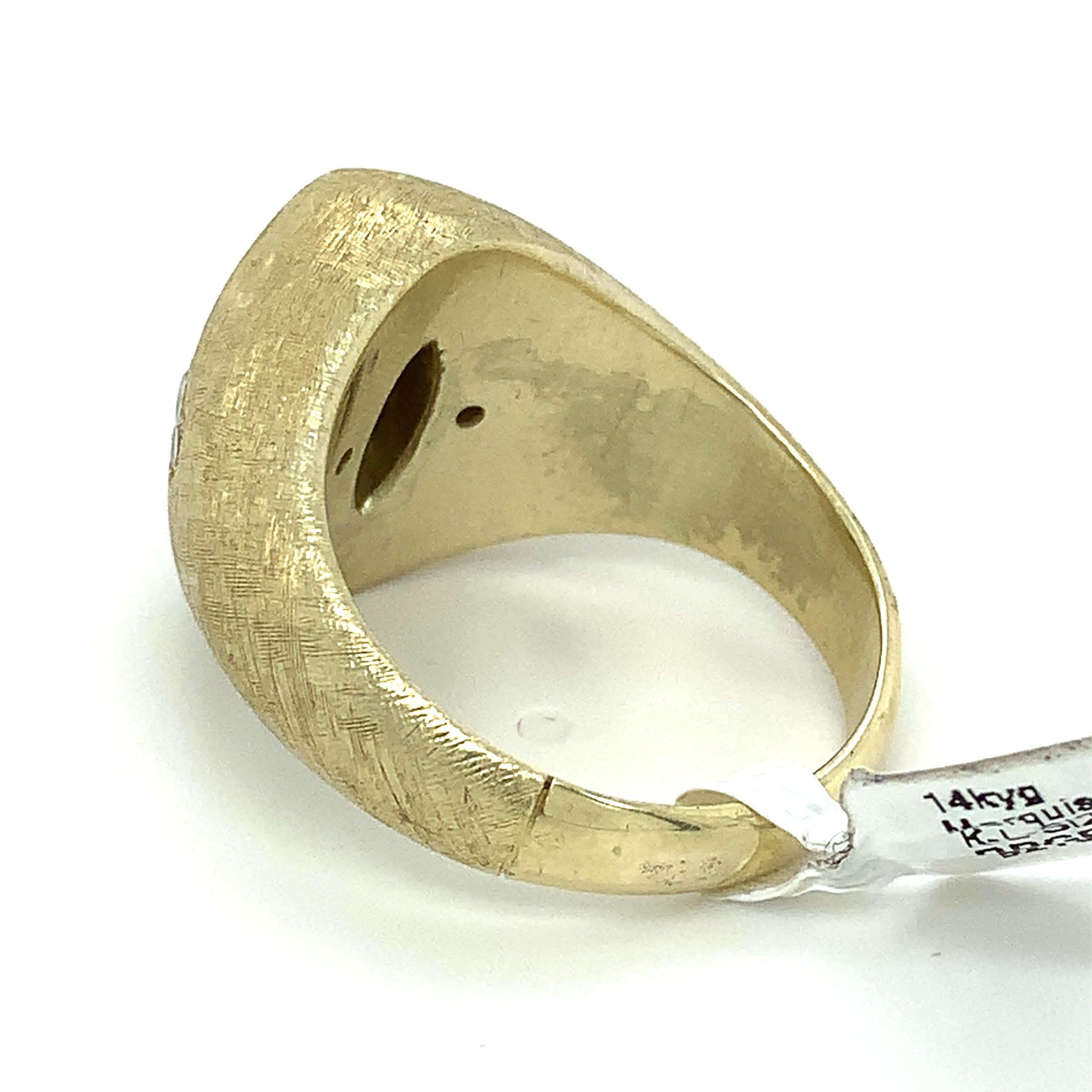14k Yellow Gold 2.11CT Marquise Cut Diamond W/ Round Diamond Crosshatch Ring 3