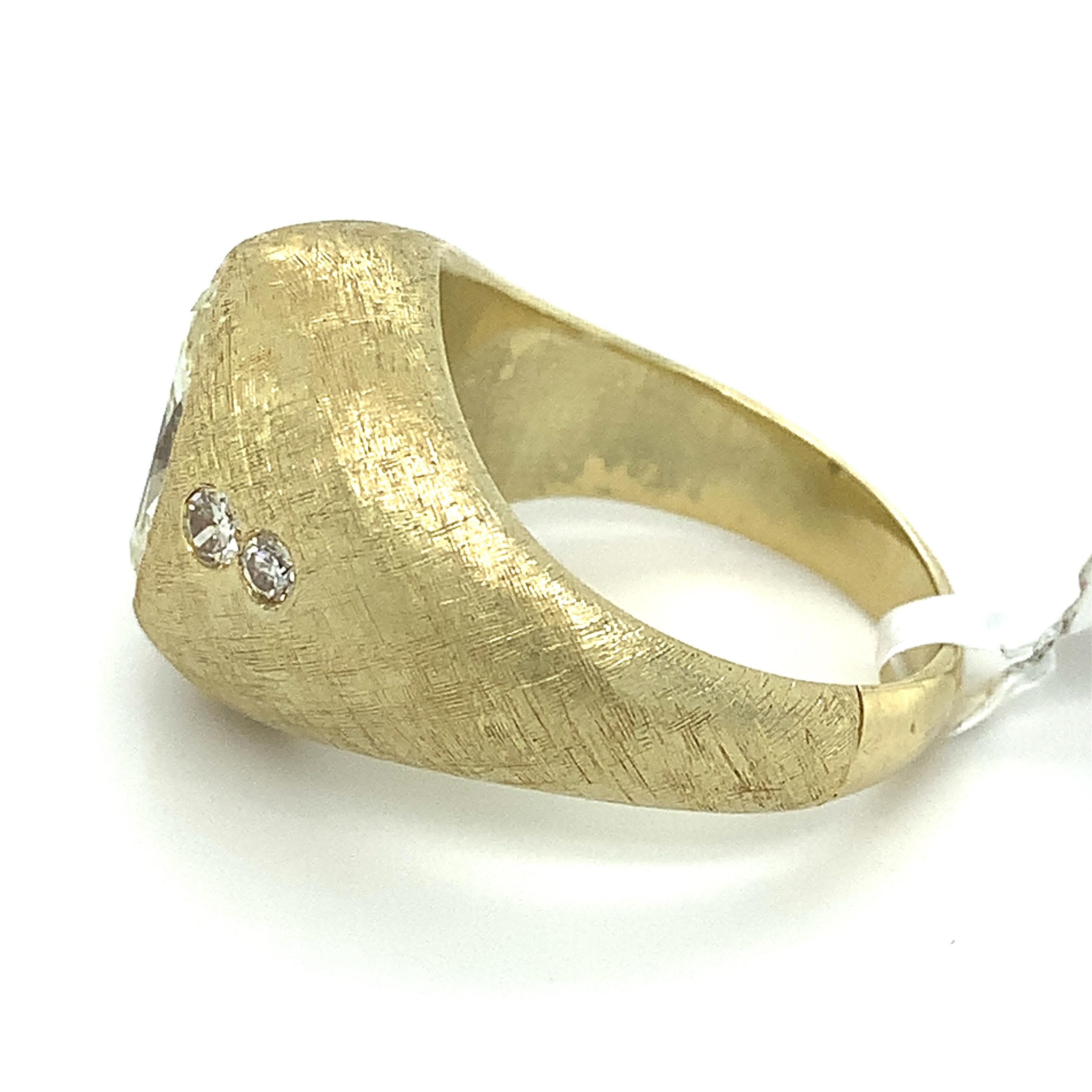 14k Yellow Gold 2.11CT Marquise Cut Diamond W/ Round Diamond Crosshatch Ring 4