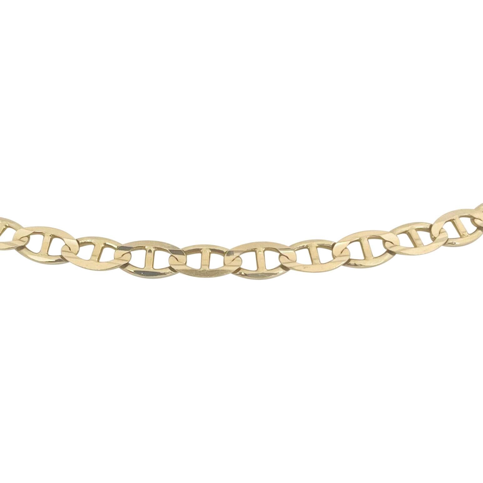 14k Gelbgold 21,4g Halb massive 5mm Mariner Gucci Gliederkette Halskette im Zustand „Gut“ in Guilford, CT