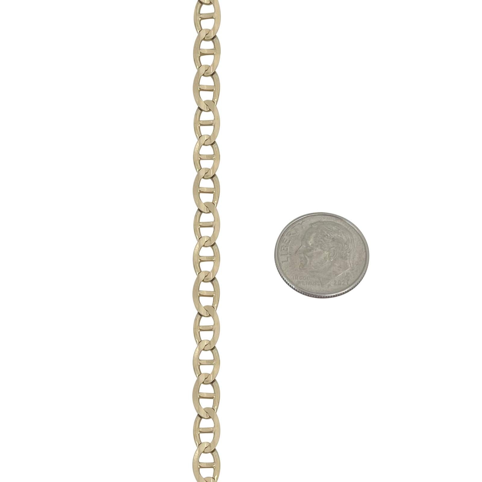 14k Gelbgold 21,4g Halb massive 5mm Mariner Gucci Gliederkette Halskette 1