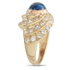 14K Gelbgold 2,15ct Diamant und Saphir Ring MF35-030326