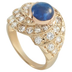 14K Gelbgold 2,15ct Diamant und Saphir Ring MF35-030326