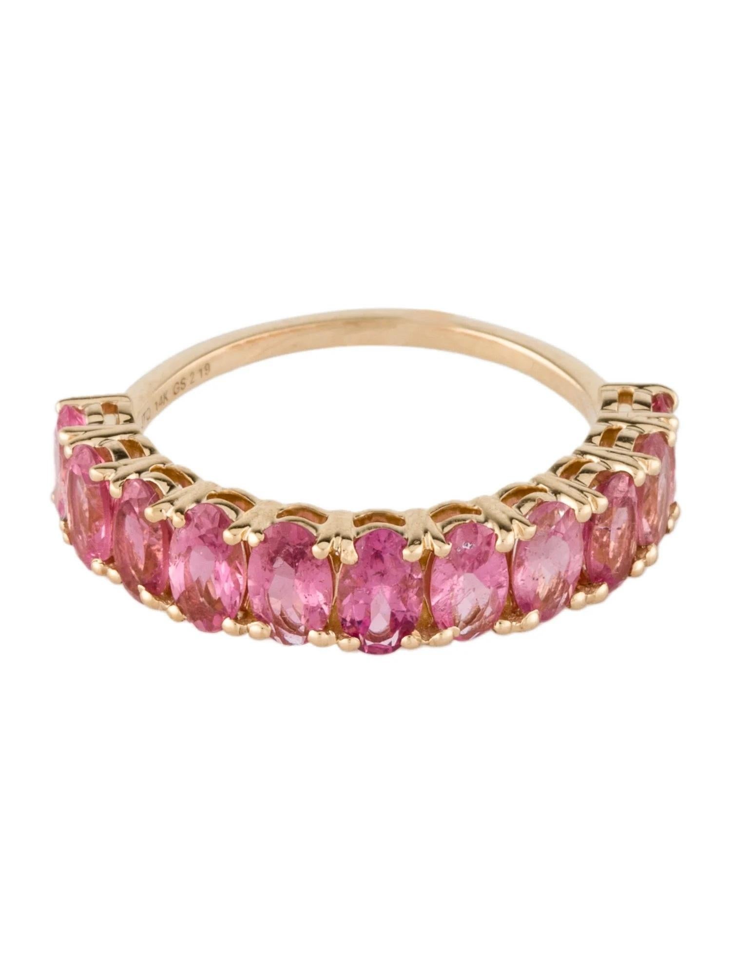Anillo de oro amarillo de 14 quilates con turmalina rosa de 2,19 quilates, talla 6,5 Artista en venta