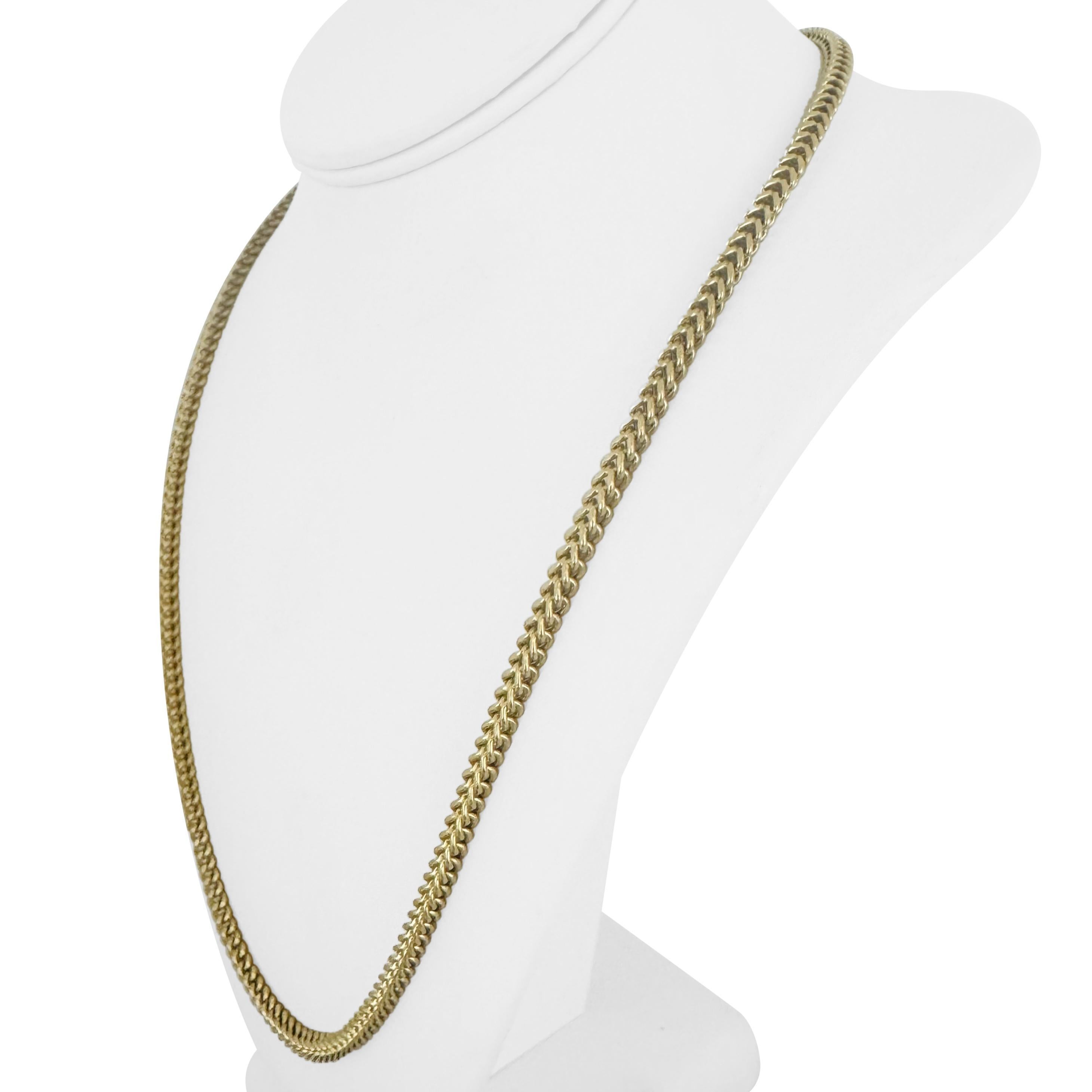 14k Gelbgold 21g Quadratisch 4mm Franco Gliederkette Halskette 24