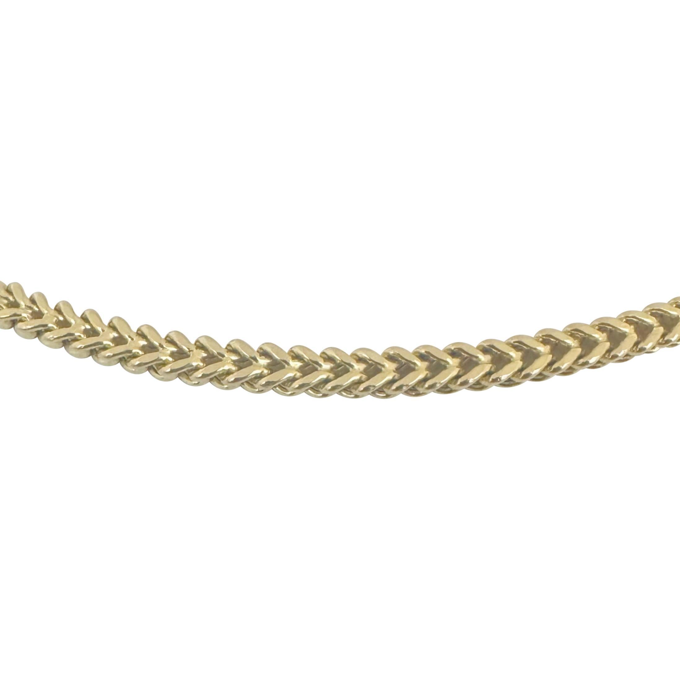 14k Gelbgold 21g Quadratisch 4mm Franco Gliederkette Halskette 24