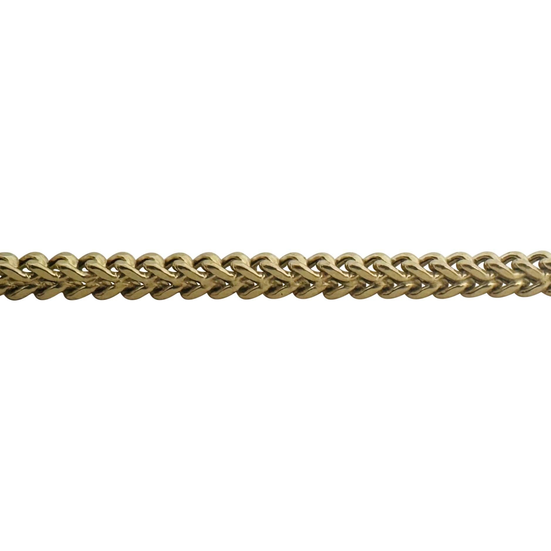 14k Gelbgold 21g Quadratisch 4mm Franco Gliederkette Halskette 24