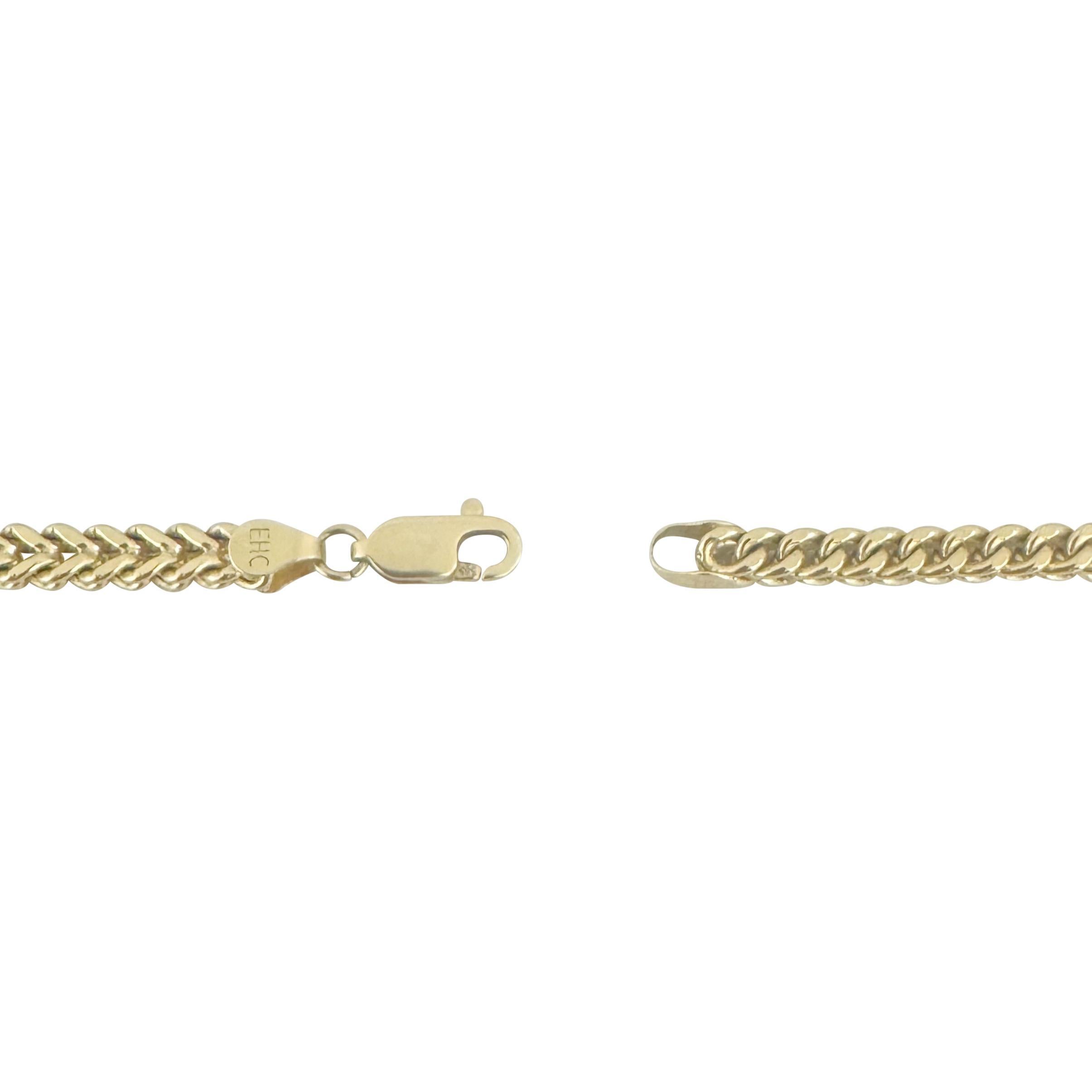 14k Gelbgold 21g Quadratisch 4mm Franco Gliederkette Halskette 24