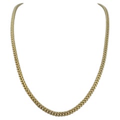 14k Gelbgold 21g Quadratisch 4mm Franco Gliederkette Halskette 24"