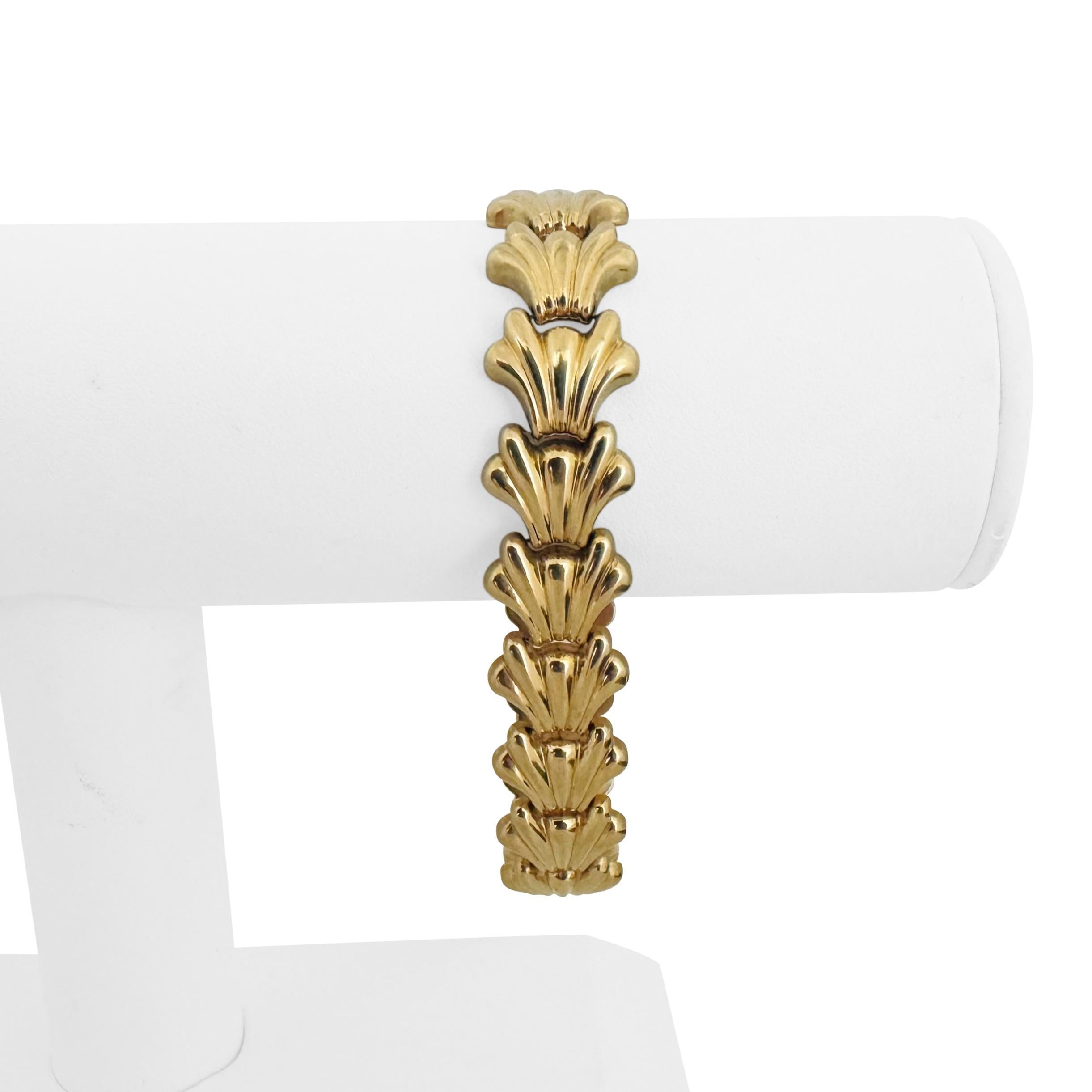 14k Yellow Gold 21g Vintage Ladies 15mm Fancy Link Bracelet 7.5