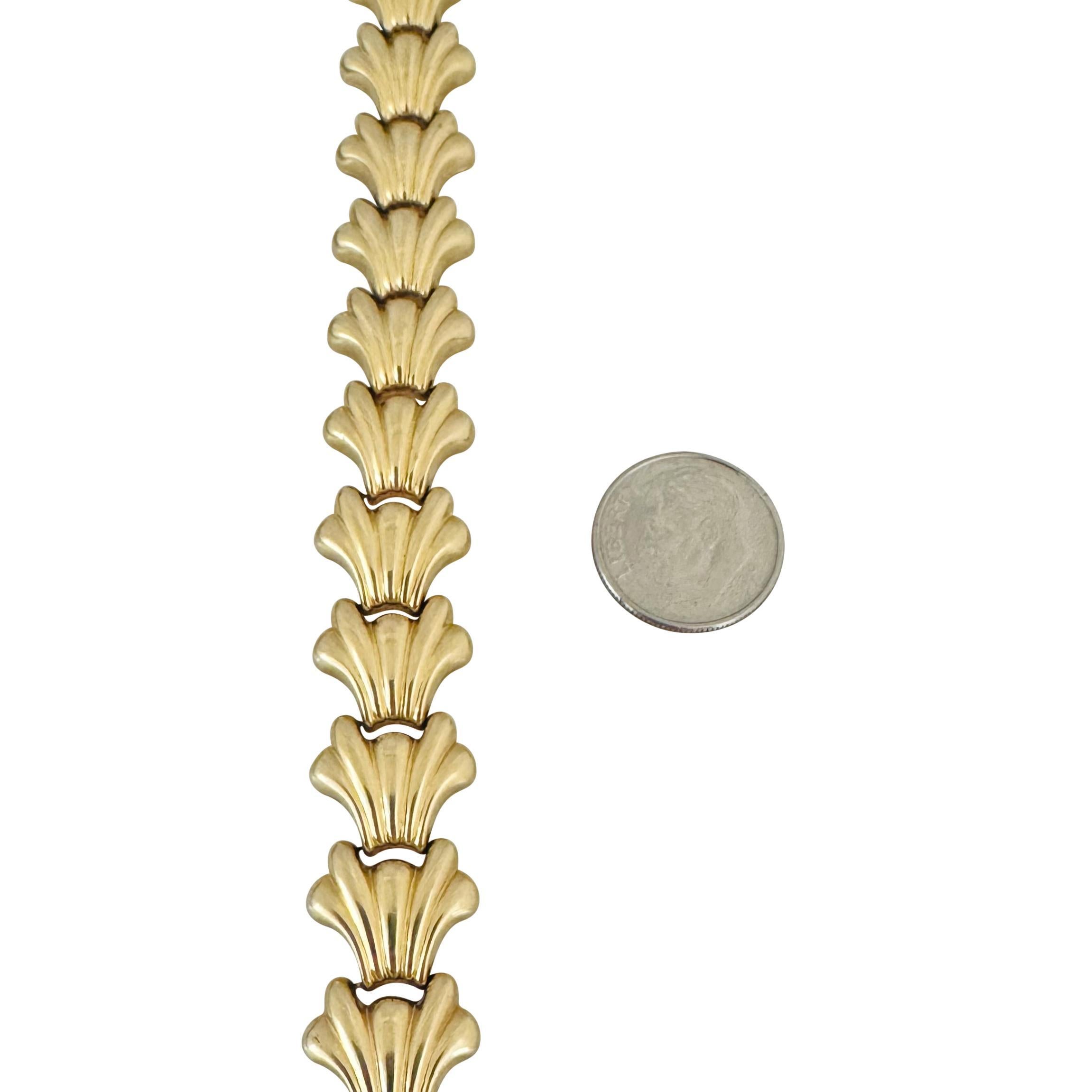 14k Yellow Gold 21g Vintage Ladies 15mm Fancy Link Bracelet 7.5