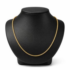14k Yellow Gold 22" Beveled Box Link Chain Necklace w/ Lobster Clasp