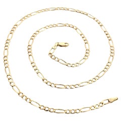 14k Yellow Gold 22" Classic Figaro 3.8mm Link Chain Necklace Lobster Clasp