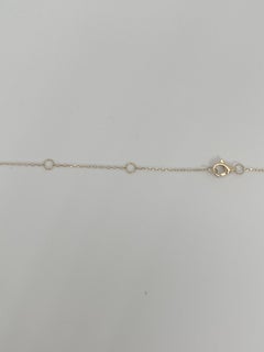 14K Yellow Gold .22 CTW Diamond Cross Pendant Necklace with Diamond Stations