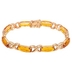 14K Yellow Gold 22.13 Ct. Citrine Link Bracelet