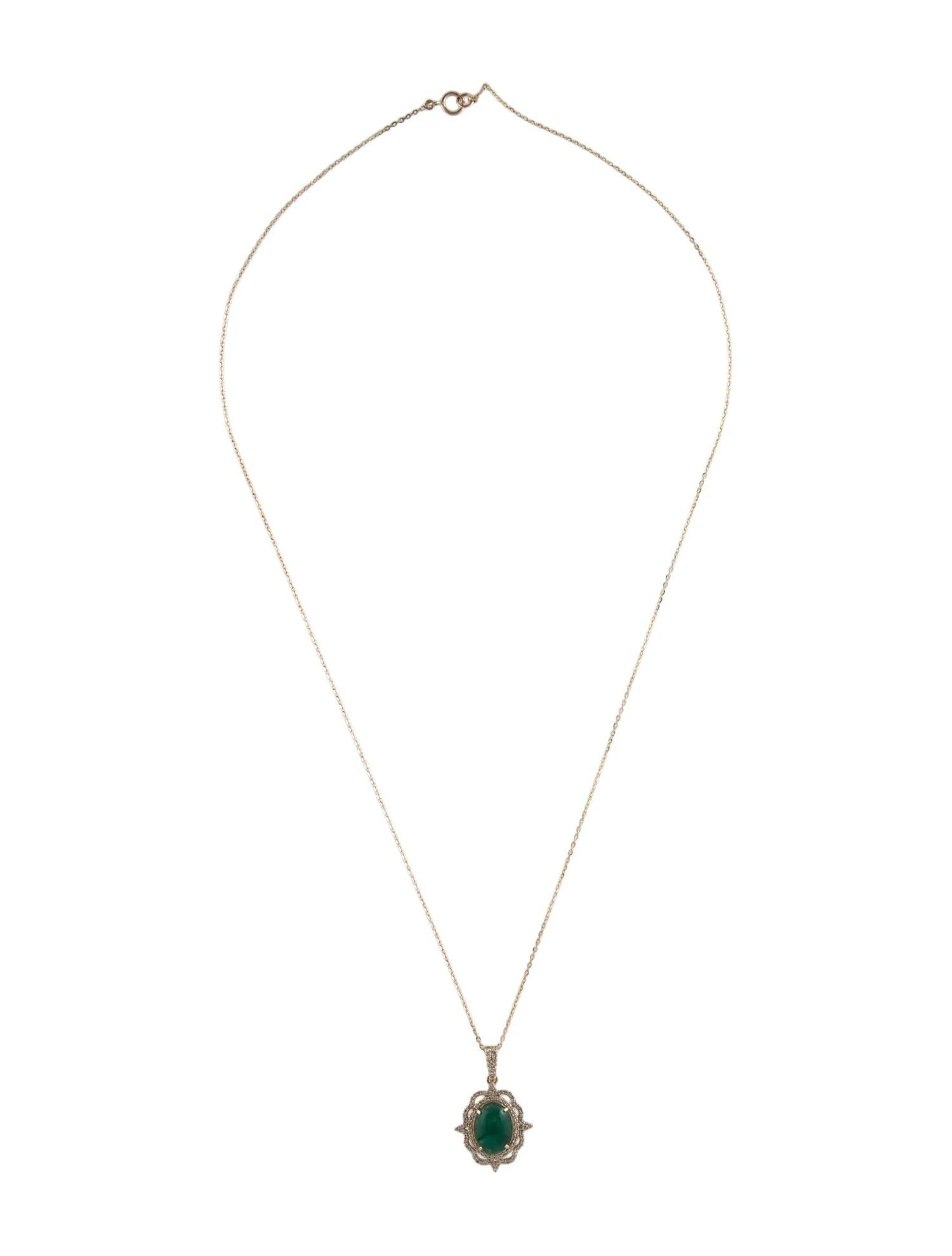 Artiste Collier pendentif en or jaune 14 carats avec émeraudes et diamants de 2,22 carats en vente