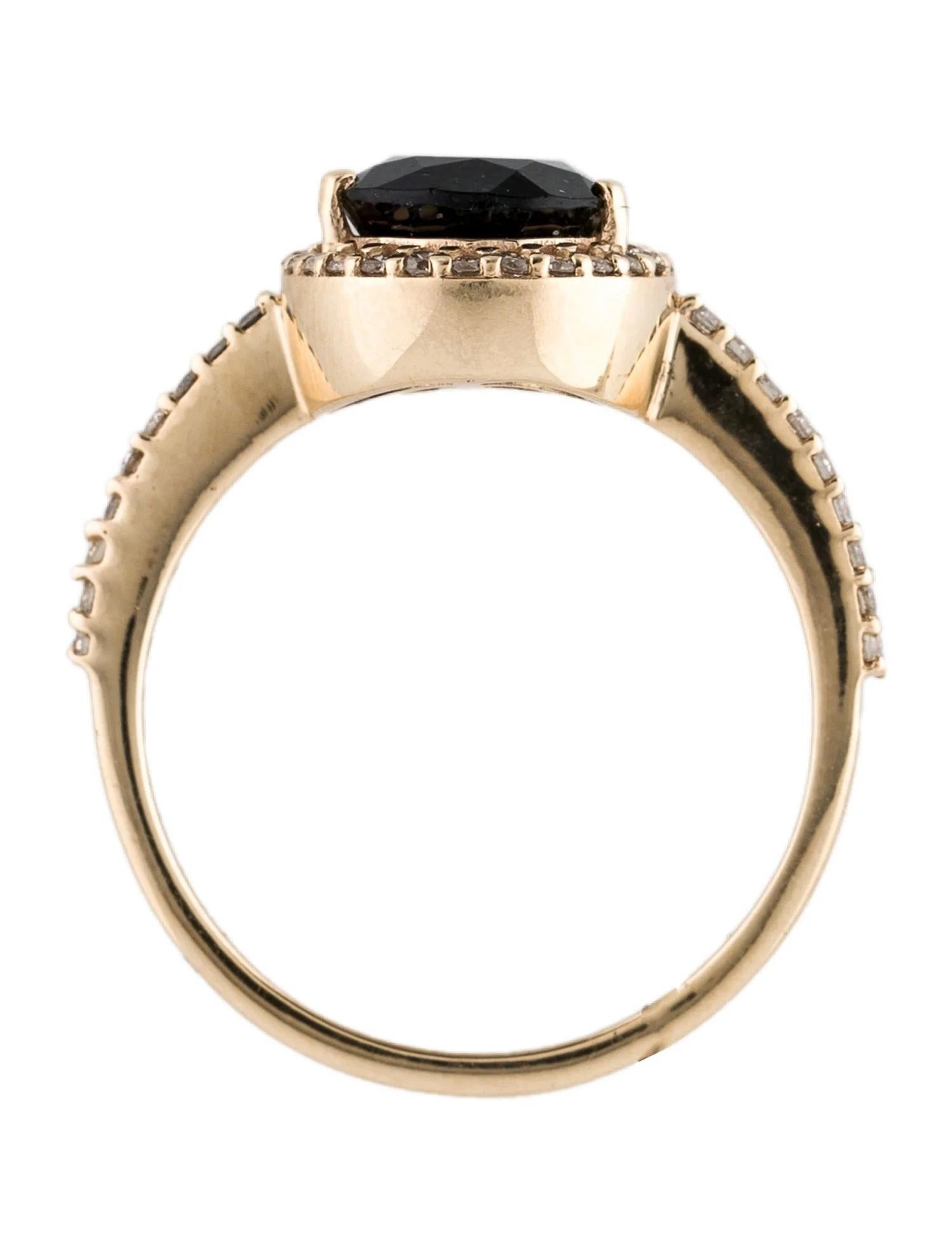 14K Yellow Gold 2.23ct Pear Brilliant Green Tourmaline & Diamond Cocktail Ring In New Condition For Sale In Holtsville, NY