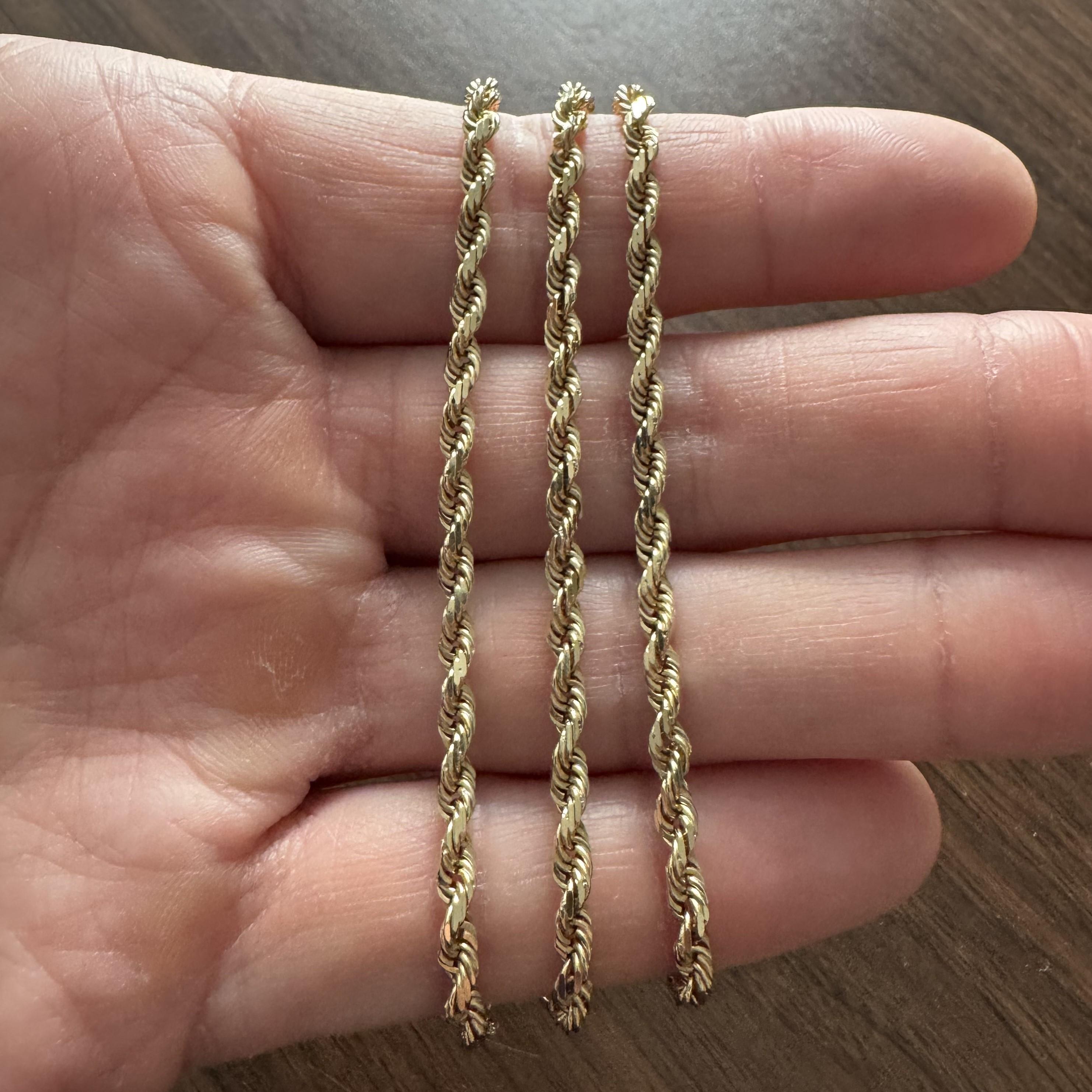 Zustand:  Ausgezeichneter Condit, Professionell gereinigt und poliert
Metall: 14k Gold (markiert und professionell getestet)
Gewicht: 22,3 g
Länge: 24 Zoll
Breite: 3 mm
Verschluss:   Karabinerhaken
Markierungen: 