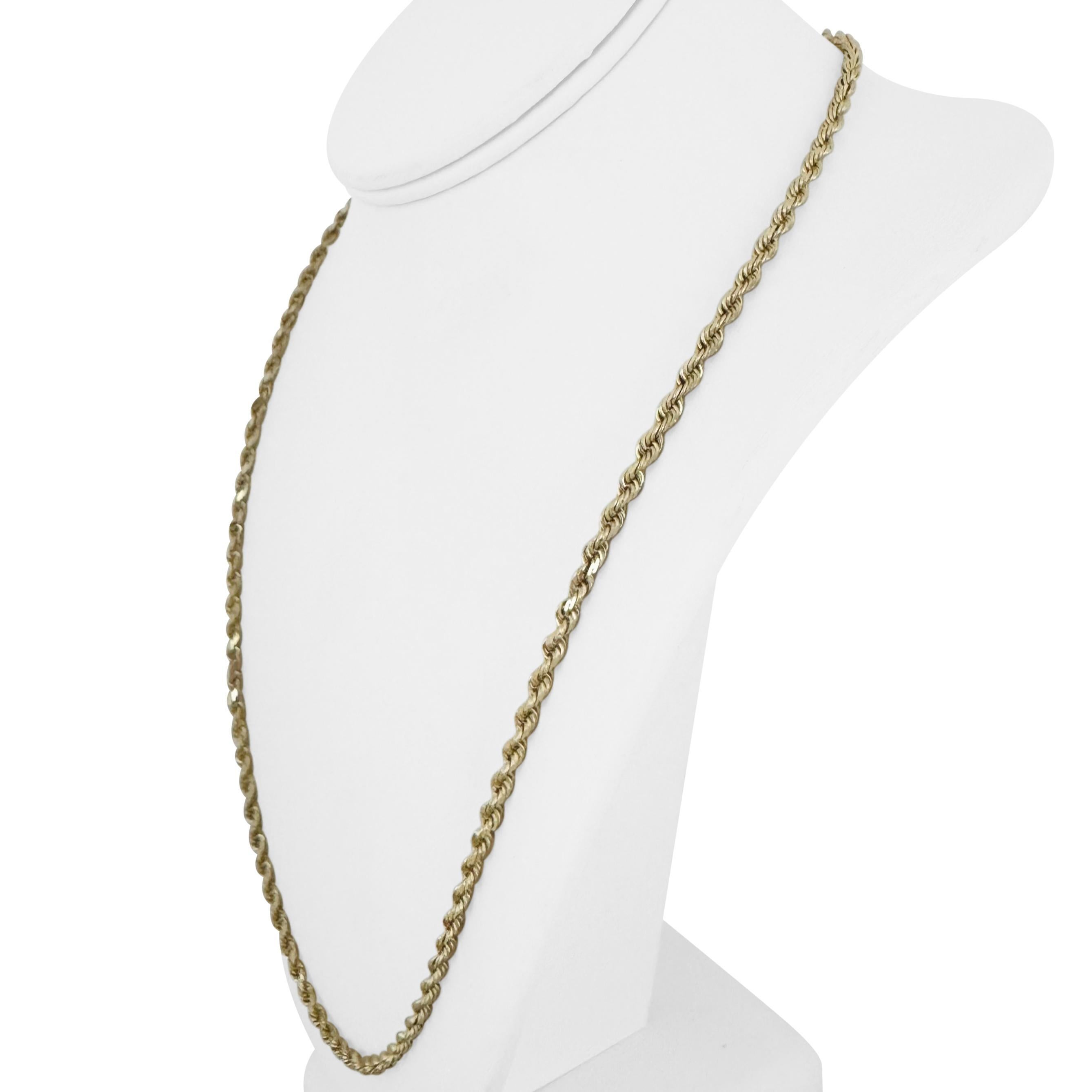 14k Gelbgold 22,3g Massivdiamantschliff 3mm Seilkette Halskette 24