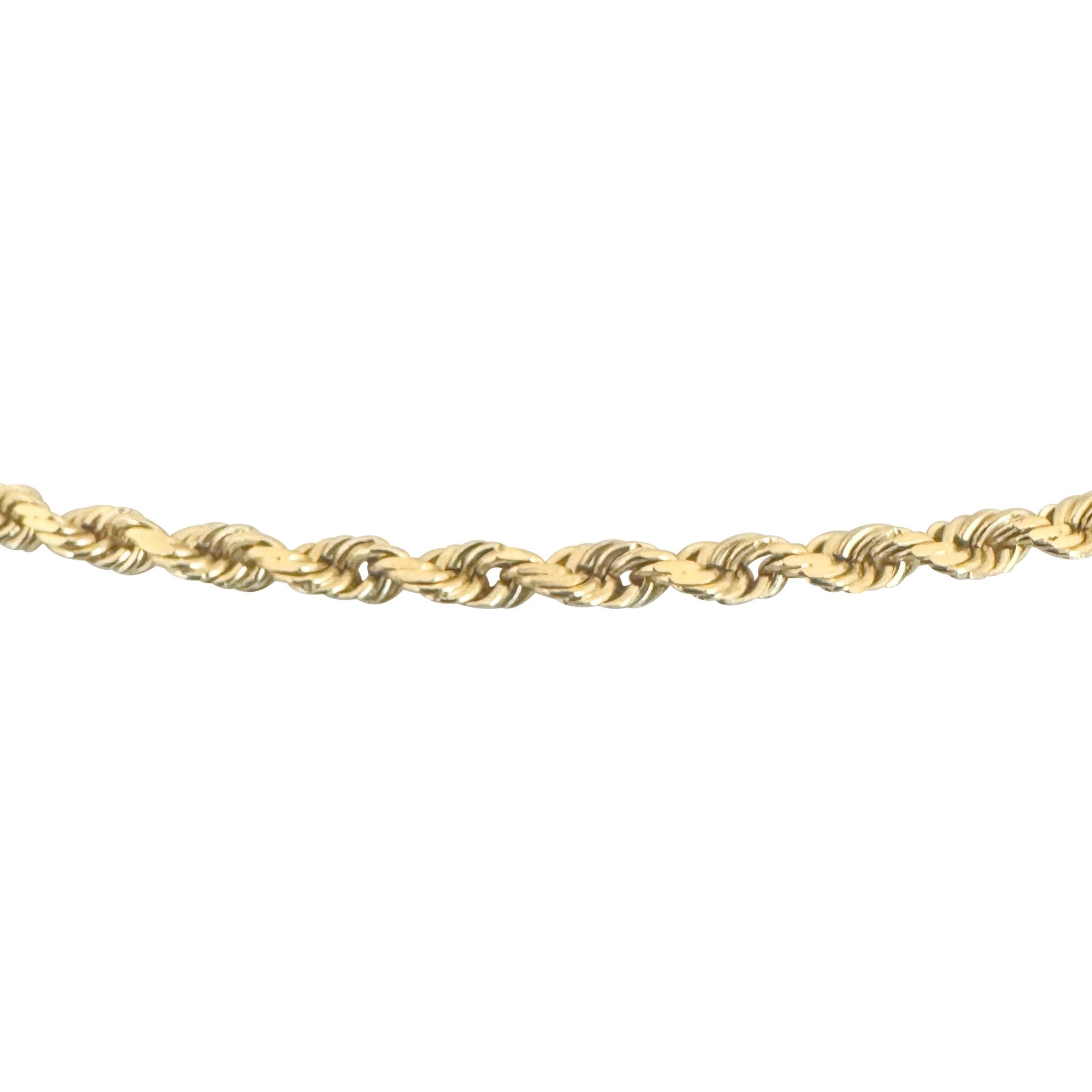14k Gelbgold 22,3g Massivdiamantschliff 3mm Seilkette Halskette 24