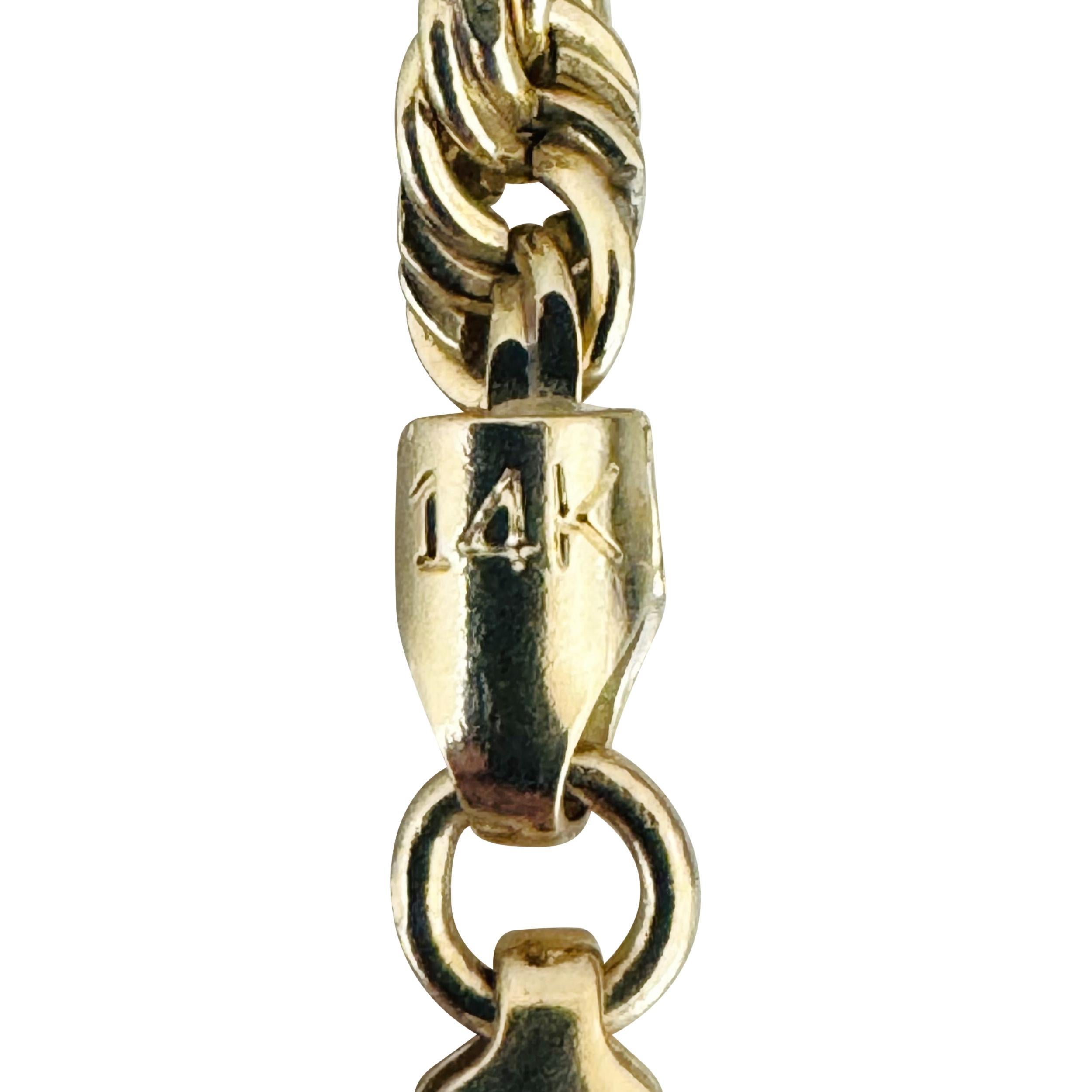 14k Gelbgold 22,3g Massivdiamantschliff 3mm Seilkette Halskette 24