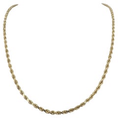 14k Gelbgold 22,3g Massivdiamantschliff 3mm Seilkette Halskette 24"