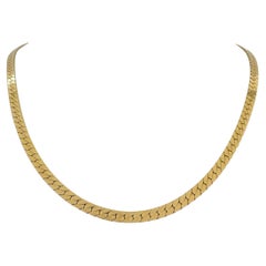 Collar de cadena de eslabones en espiga de oro amarillo de 14k de 22,4 g de espesor macizo de 4 mm y 19,5 pulgadas